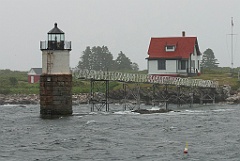 Walkway Leads to Ram Island Light Tower on Stormy Day